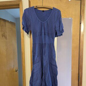 Inizio Blue Linen Maxi Dress Large